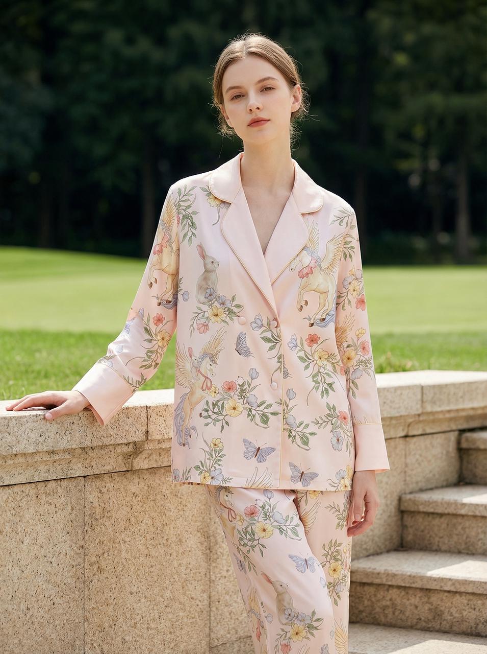【Narrative Poem | Faust's Tale】Silken Dreams - Women's Pajama Set - Long Sleeve Long Pants