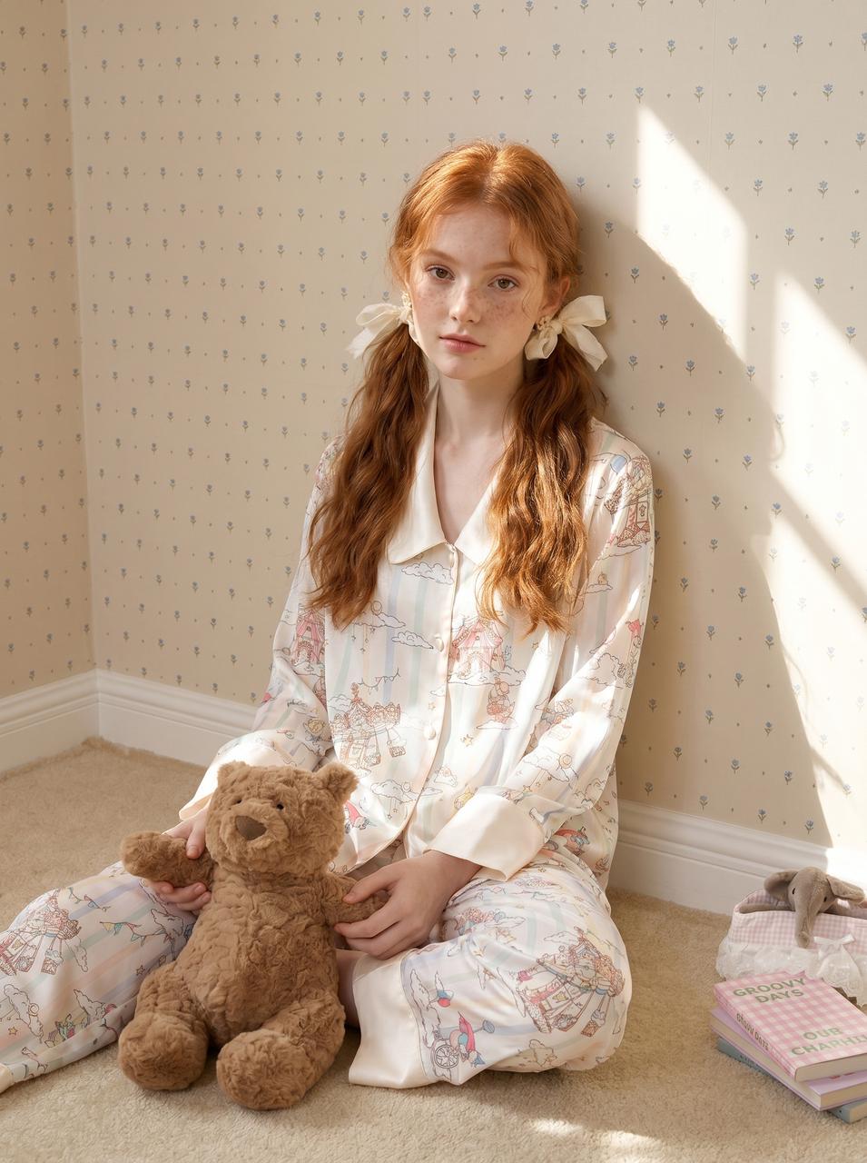 【Utopia | Theatre in the Clouds】Silken Dreams - Women's Pajama Set - Long Sleeve Long Pants