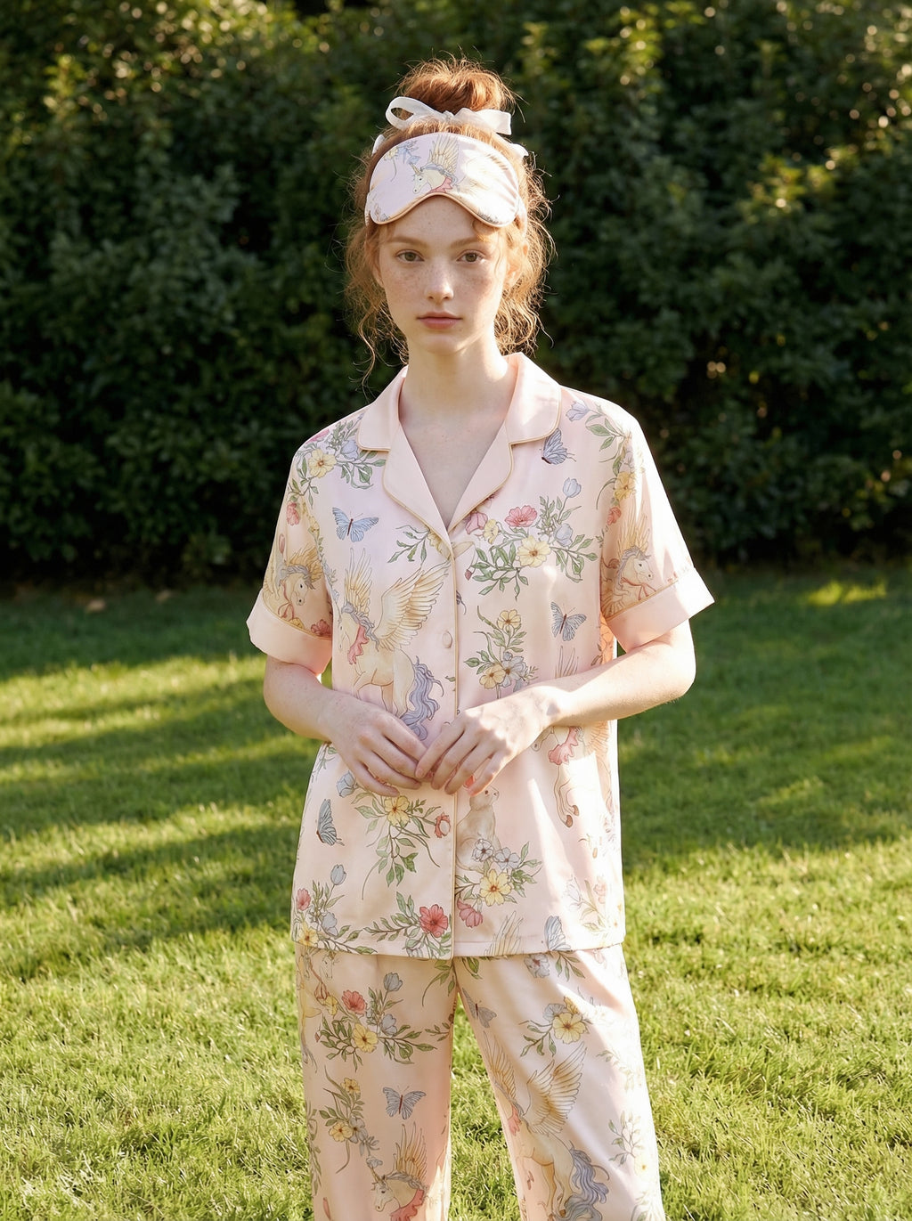 【Narrative Poem | Faust's Tale】Silken Dreams-Women's Pajama Set Short Sleeve Long Pants