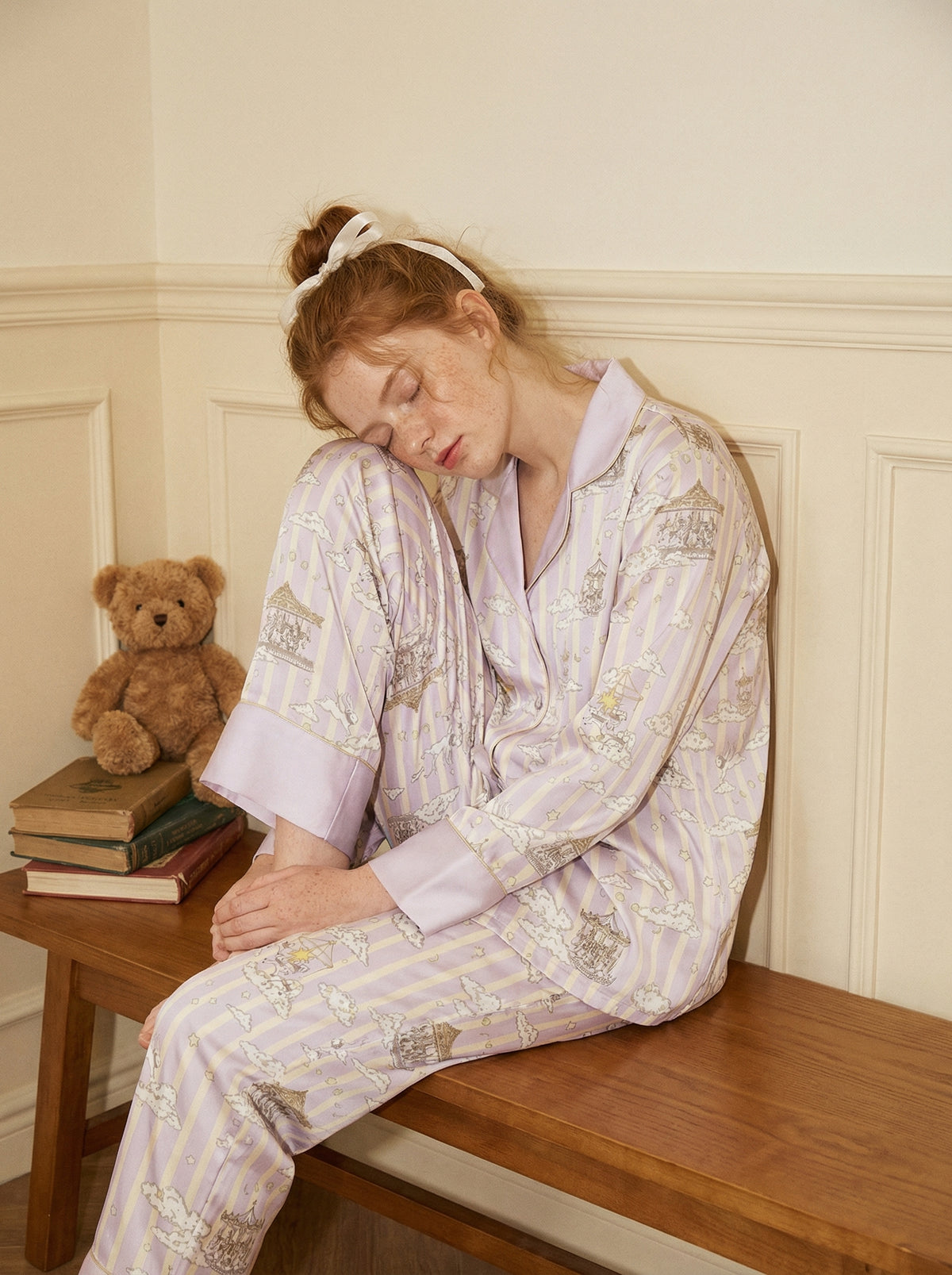 【Grand Artist | Cloud Dream】Silken Dreams - Women's Pajama Set - Long Sleeve Long Pants