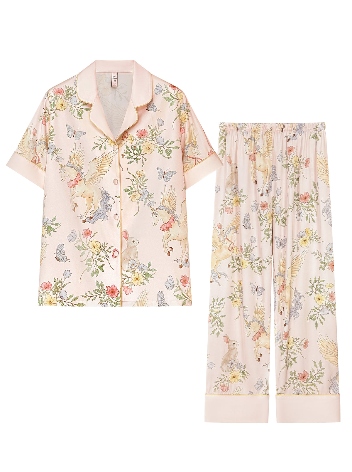 【Narrative Poem | Faust's Tale】Silken Dreams-Women's Pajama Set Short Sleeve Long Pants
