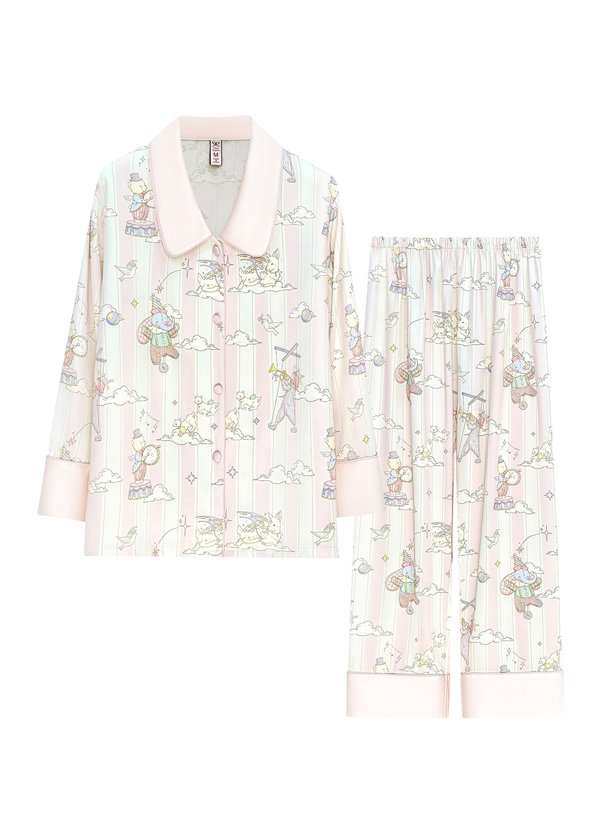 【Enchanted Dream | Lisbon Solstice】Silken Dreams-Women's Pajama Set Short Sleeve Long Pants