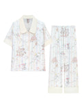 【Utopia | Theatre in the Clouds】Silken Dreams-Women's Pajama Set Short Sleeve Long Pants
